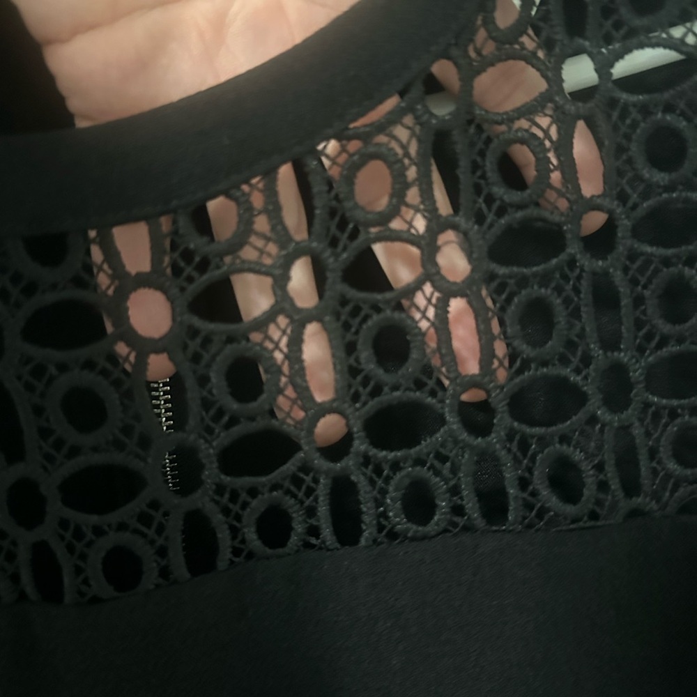 Alythea Black Lace Panel Romper Short Sleeve Fit & Flare, Size Medium NEW - Picture 5 of 16